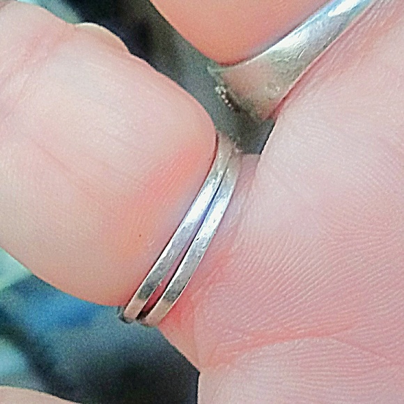 2 Sterling Silver Diamond Stackable/Wedding Bands - Picture 3 of 3